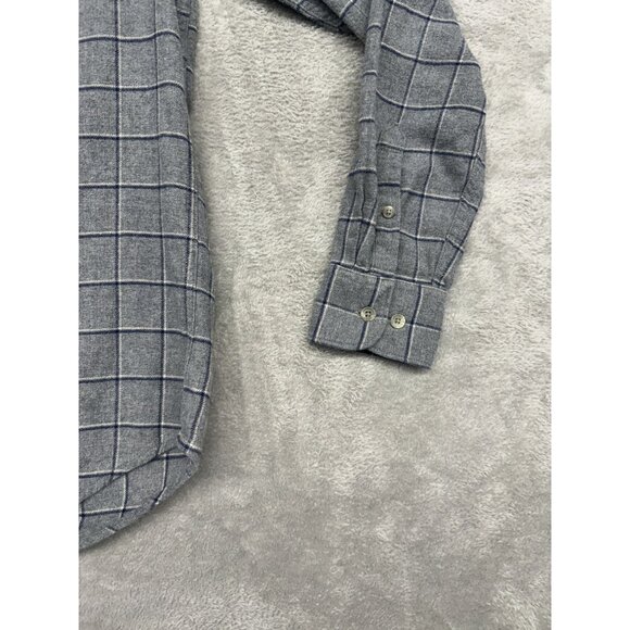 PENGUIN HERITAGE SLIM FIT MENS GREY POCKET FLANNEL BUTTON UP SHIRT - Picture 2 of 8